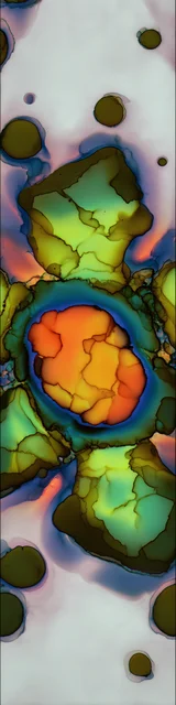 Free abstract flower art bookmark featuring a green abstract flower